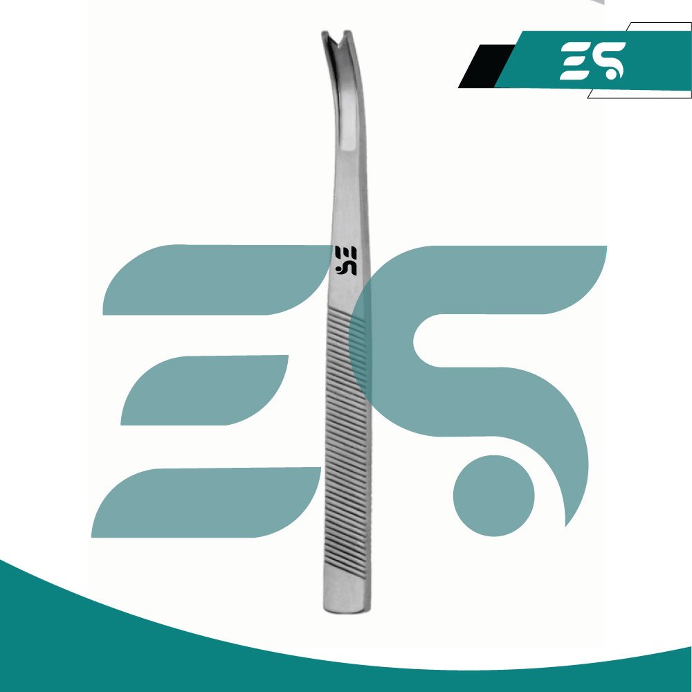 01 Blume Guarded Osteotome 18cm, 6mm V-Shaped Tip Curved - Image 1