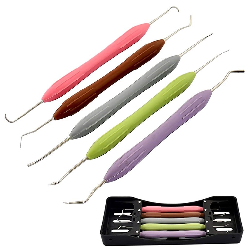 02 05 Pcs Dental Instruments Composite Filling & Restorative Instruments for Aesthetic Restoration & Layering Dental Filling Instruments with Silicon Handles - Image 1