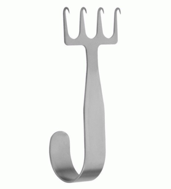 02 Freeman Rake Retractor 10cm 4 Sharp Prongs - Image 1