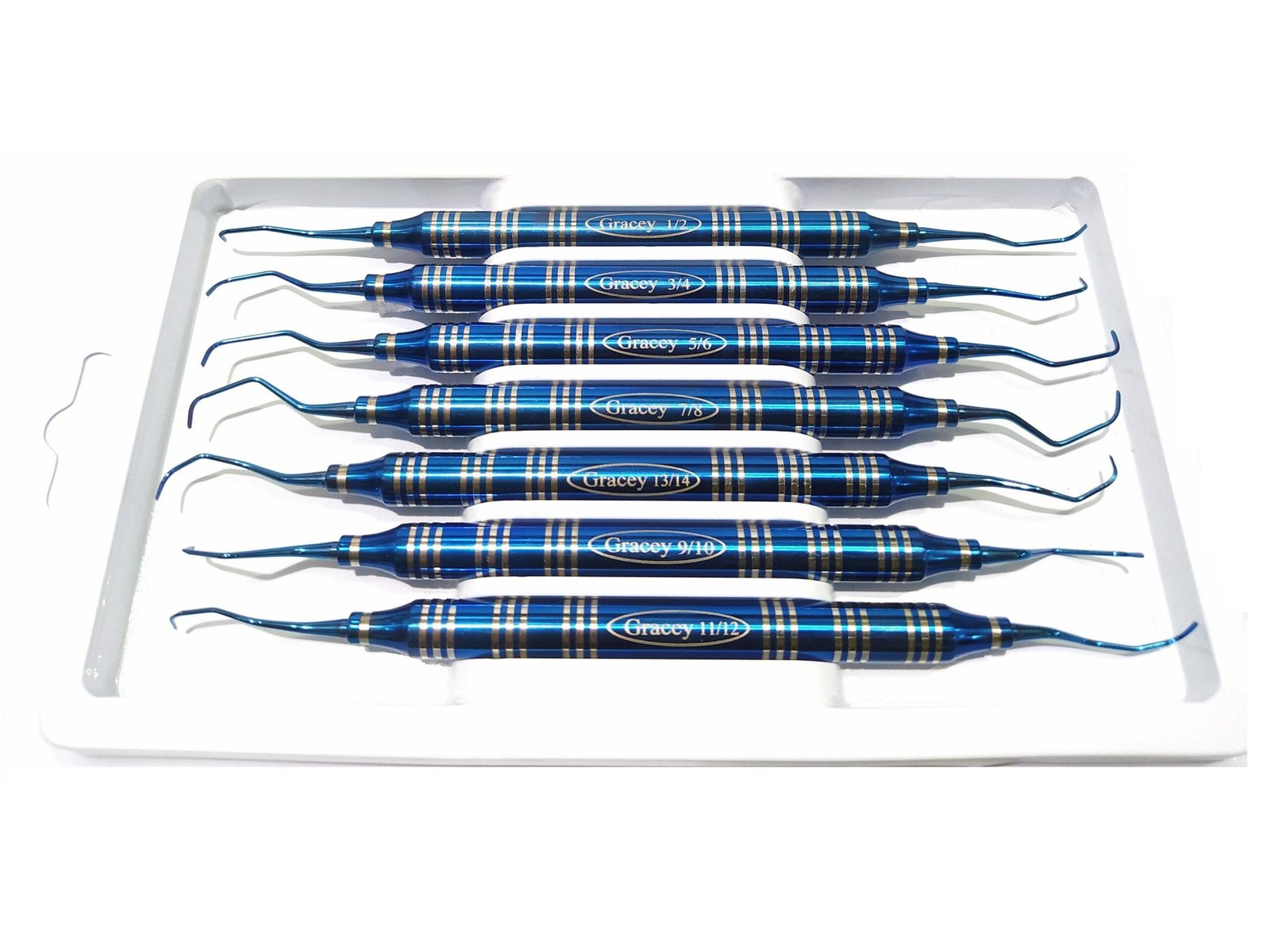 04 GRACEY CURETTES SET OF 7 DENTAL INSTRUMENTS SILICONE HANDLE - Image 2