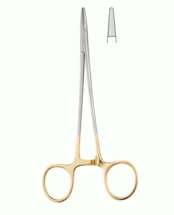 Crile Wood T.C Needle Holder with Tungsten Carbide Inserts LEFT HANDED, 15cm Crile Wood T.C Needle Holder with Tungsten Carbide Inserts LEFT HANDED, 15cm - Image 1